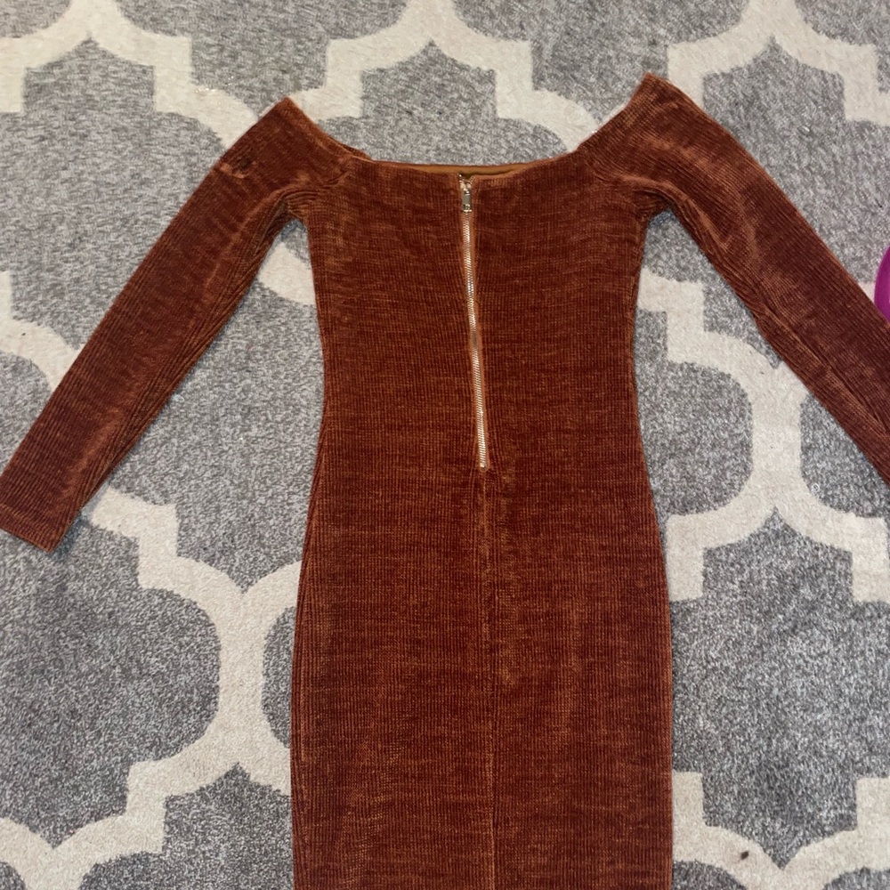 NEVER WORN WITH TAGS. Brown midi dress